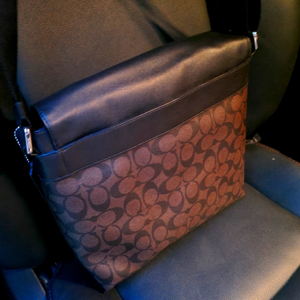 Authentic Coach Houston map bag in signature canvas Brand new w/ tags !